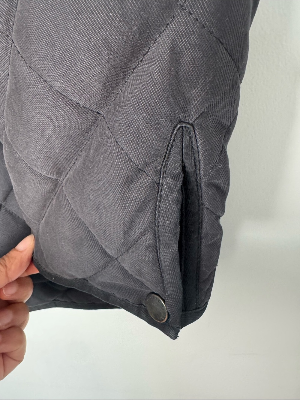 Vintage Nautica Quilted Barn Jacket Charcoal Corduroy Collar Cottage Farmer Fall - Picture 4 of 10